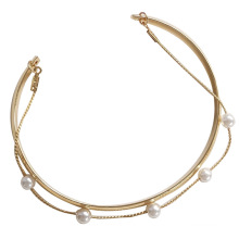Shangjie OEM Einfache Perlenarmband Frauen Gold plattiert Armband Armreifen Schmuckschicht Armbänder